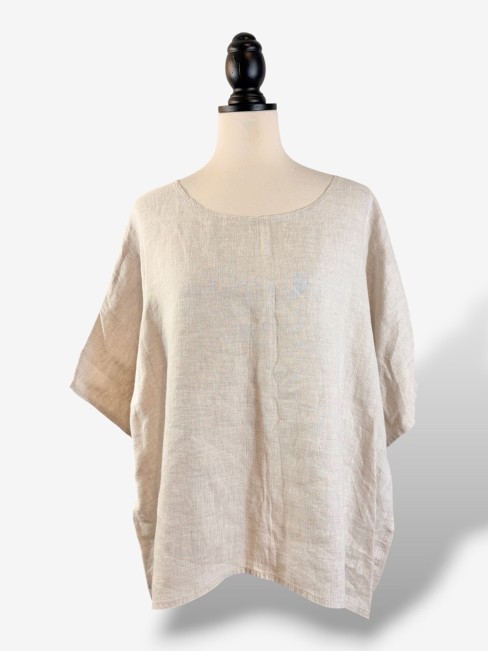 Planet by Lauren G Linen Tunic ONE SIZE Oversized Boxy Minimalist Lagenlook - Picture 3 of 11